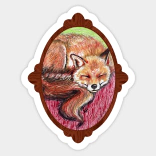 Fox dreaming Sticker